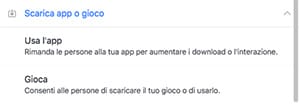Pulsante FB per scaricare app